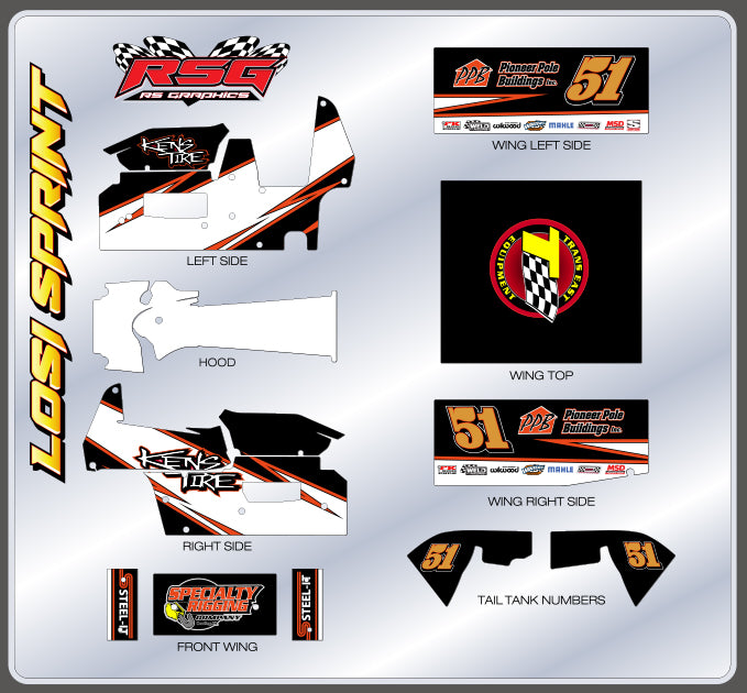 LS 1028 #51 Losi Sprint Wrap